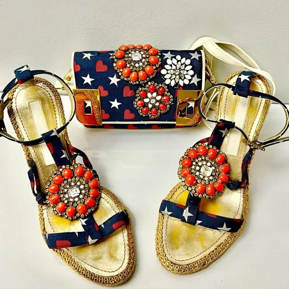 Christian Lacroix Mini Crossbody Bag Wallet Jeweled Hearts Stars Vintage Italy - Picture 10 of 10